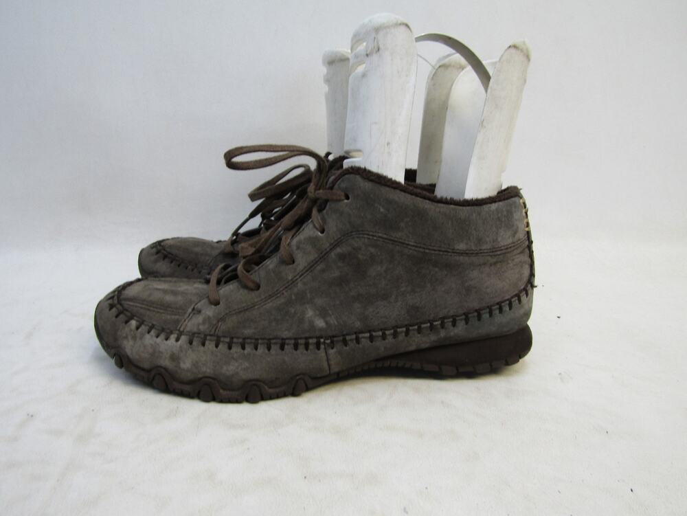 Skechers Womens Size 8.5 Brown Suede Lace Up Ankle Shoes